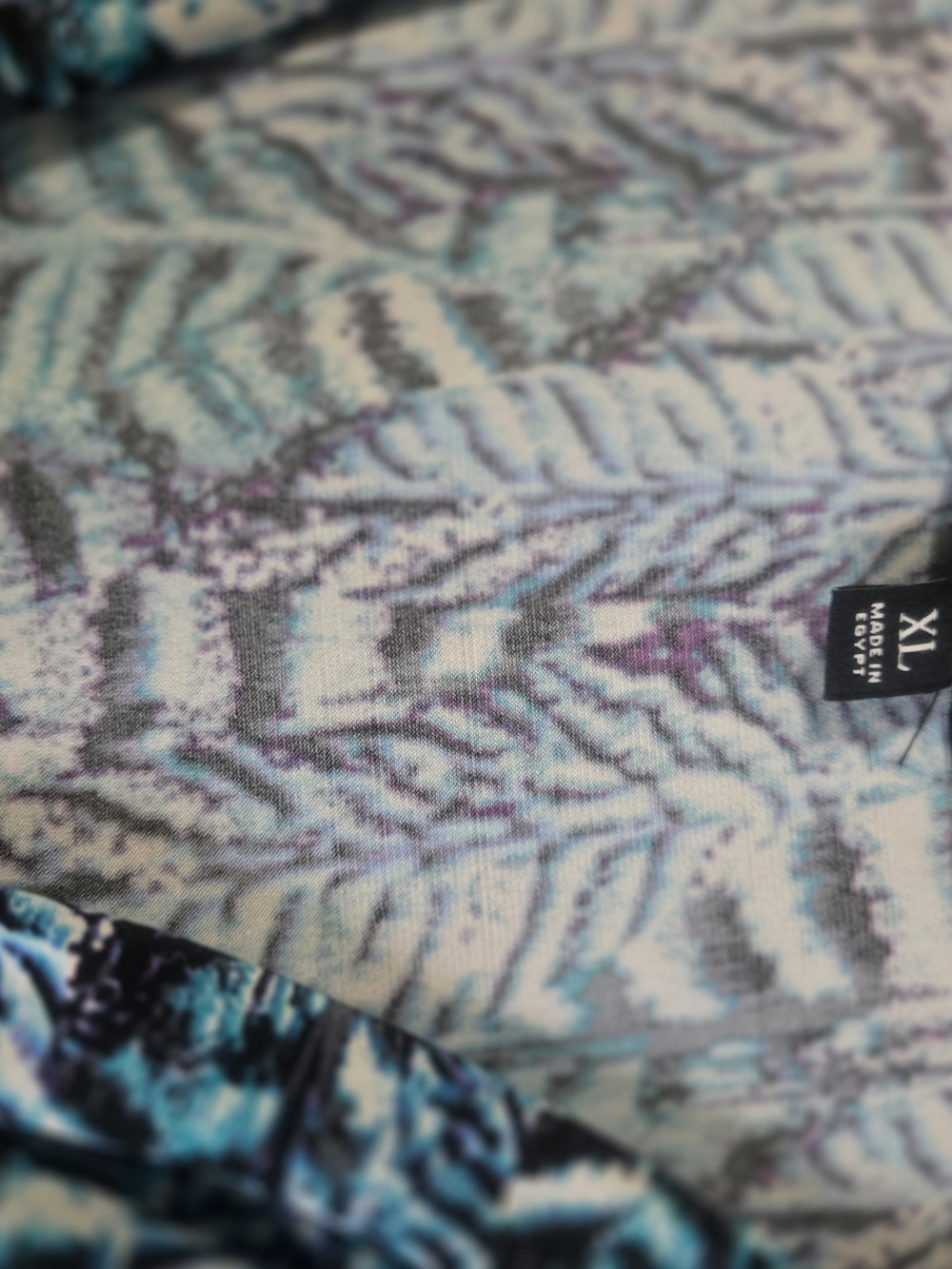 Ellen Tracy Teal, Navy & White Printed Sleeveless Cowl Neck Blouse - Picture 3 of 4